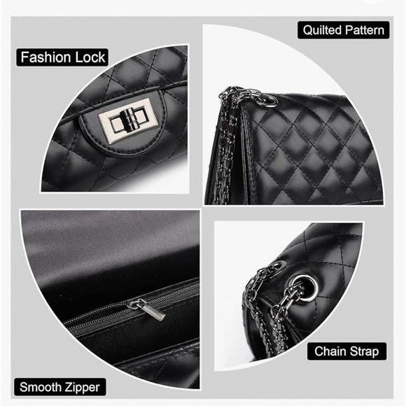 New quilted chain strap dual Crossbody or shoulder back~ - Picture 9 of 11